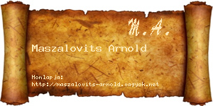 Maszalovits Arnold névjegykártya